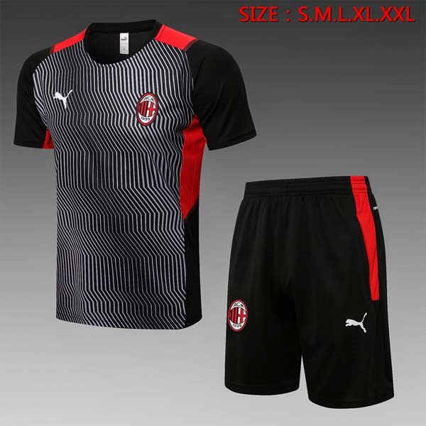 Trainingsshirt AC Milan Komplett Set 2022 Grau Schwarz